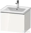 Duravit D-NEO 584x 452 mm-es 1 fiókos függesztett szekrény króm fogantyúval, 236760XXX mosdóhoz, fényes fehér DE4249010220000