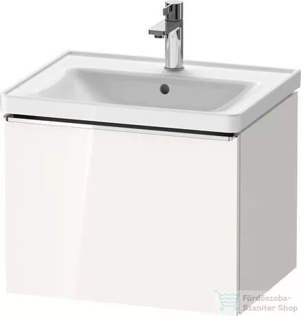 Duravit D-NEO 584x 452 mm-es 1 fiókos függesztett szekrény króm fogantyúval, 236760XXX mosdóhoz, fényes fehér DE4249010220000