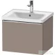 Duravit D-NEO 584x 452 mm-es 1 fiókos függesztett szekrény króm fogantyúval, 236760XXX mosdóhoz, matt bazalt DE4249010430000