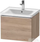 Duravit D-NEO 584x 452 mm-es 1 fiókos függesztett szekrény króm fogantyúval, 236760XXX mosdóhoz, márványos tölgy DE4249010550000