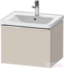 Duravit D-NEO 584x 452 mm-es 1 fiókos függesztett szekrény króm fogantyúval, 236760XXX mosdóhoz, matt taupe DE4249010910000