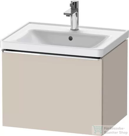 Duravit D-NEO 584x 452 mm-es 1 fiókos függesztett szekrény króm fogantyúval, 236760XXX mosdóhoz, matt taupe DE4249010910000