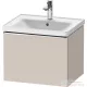 Duravit D-NEO 584x 452 mm-es 1 fiókos függesztett szekrény króm fogantyúval, 236760XXX mosdóhoz, matt taupe DE4249010910000