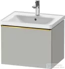 Duravit D-NEO 584x 452 mm-es, 1 fiókos függesztett szekrény polírozott arany színű fogantyúval, 236760XXX mosdóhoz, matt betonszürke DE4249034070000