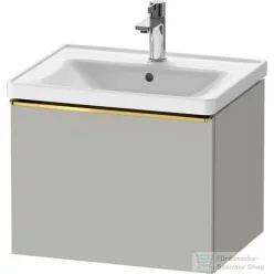   Duravit D-NEO 584x 452 mm-es, 1 fiókos függesztett szekrény polírozott arany színű fogantyúval, 236760XXX mosdóhoz, matt betonszürke DE4249034070000