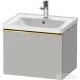 Duravit D-NEO 584x 452 mm-es, 1 fiókos függesztett szekrény polírozott arany színű fogantyúval, 236760XXX mosdóhoz, matt betonszürke DE4249034070000