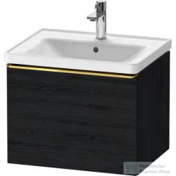   Duravit D-NEO 584x 452 mm-es 1 fiókos függesztett szekrény polírozott arany színű fogantyúval, 236760XXX mosdóhoz, matt fekete tölgy DE4249034160000