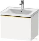 Duravit D-NEO 584x 452 mm-es 1 fiókos függesztett szekrény polírozott arany színű fogantyúval, 236760XXX mosdóhoz, matt fehér DE4249034180000