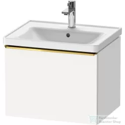   Duravit D-NEO 584x 452 mm-es 1 fiókos függesztett szekrény polírozott arany színű fogantyúval, 236760XXX mosdóhoz, matt fehér DE4249034180000