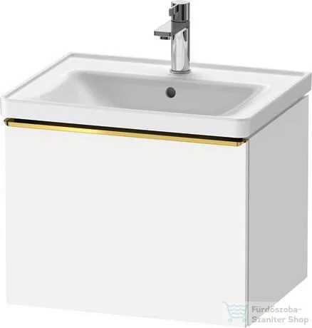 Duravit D-NEO 584x 452 mm-es 1 fiókos függesztett szekrény polírozott arany színű fogantyúval, 236760XXX mosdóhoz, matt fehér DE4249034180000