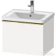 Duravit D-NEO 584x 452 mm-es 1 fiókos függesztett szekrény polírozott arany színű fogantyúval, 236760XXX mosdóhoz, matt fehér DE4249034180000