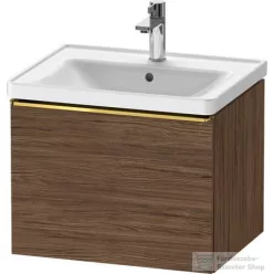   Duravit D-NEO 584x 452 mm-es 1 fiókos függesztett szekrény polírozott arany színű fogantyúval, 236760XXX mosdóhoz, matt sötét dió DE4249034210000