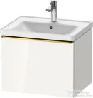 Duravit D-NEO 584x 452 mm-es 1 fiókos függesztett szekrény polírozott arany színű fogantyúval, 236760XXX mosdóhoz, fényes fehér DE4249034220000