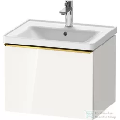   Duravit D-NEO 584x 452 mm-es 1 fiókos függesztett szekrény polírozott arany színű fogantyúval, 236760XXX mosdóhoz, fényes fehér DE4249034220000