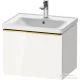 Duravit D-NEO 584x 452 mm-es 1 fiókos függesztett szekrény polírozott arany színű fogantyúval, 236760XXX mosdóhoz, fényes fehér DE4249034220000