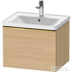   Duravit D-NEO 584x 452 mm-es 1 fiókos függesztett szekrény polírozott arany színű fogantyúval, 236760XXX mosdóhoz, natúr tölgy DE4249034300000
