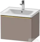 Duravit D-NEO 584x 452 mm-es 1 fiókos függesztett szekrény polírozott arany színű fogantyúval, 236760XXX mosdóhoz, matt bazalt DE4249034430000