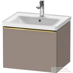   Duravit D-NEO 584x 452 mm-es 1 fiókos függesztett szekrény polírozott arany színű fogantyúval, 236760XXX mosdóhoz, matt bazalt DE4249034430000
