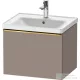Duravit D-NEO 584x 452 mm-es 1 fiókos függesztett szekrény polírozott arany színű fogantyúval, 236760XXX mosdóhoz, matt bazalt DE4249034430000