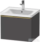 Duravit D-NEO 584x 452 mm-es 1 fiókos függesztett szekrény polírozott arany színű fogantyúval, 236760XXX mosdóhoz, matt grafit DE4249034490000