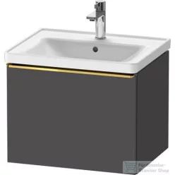   Duravit D-NEO 584x 452 mm-es 1 fiókos függesztett szekrény polírozott arany színű fogantyúval, 236760XXX mosdóhoz, matt grafit DE4249034490000
