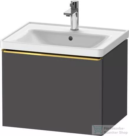 Duravit D-NEO 584x 452 mm-es 1 fiókos függesztett szekrény polírozott arany színű fogantyúval, 236760XXX mosdóhoz, matt grafit DE4249034490000