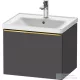 Duravit D-NEO 584x 452 mm-es 1 fiókos függesztett szekrény polírozott arany színű fogantyúval, 236760XXX mosdóhoz, matt grafit DE4249034490000