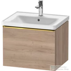   Duravit D-NEO 584x 452 mm-es 1 fiókos függesztett szekrény polírozott arany színű fogantyúval, 236760XXX mosdóhoz, márványos tölgy DE4249034550000