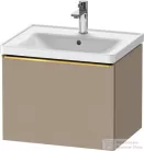Duravit D-NEO 584x 452 mm-es 1 fiókos függesztett szekrény polírozott arany hatású fogantyúval, 236760XXX mosdóhoz, matt len DE4249034750000
