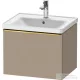 Duravit D-NEO 584x 452 mm-es 1 fiókos függesztett szekrény polírozott arany hatású fogantyúval, 236760XXX mosdóhoz, matt len DE4249034750000