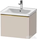 Duravit D-NEO 584x 452 mm-es 1 fiókos függesztett szekrény polírozott arany színű fogantyúval, 236760XXX mosdóhoz, matt taupe DE4249034910000