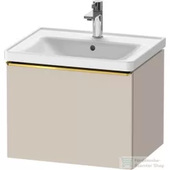   Duravit D-NEO 584x 452 mm-es 1 fiókos függesztett szekrény polírozott arany színű fogantyúval, 236760XXX mosdóhoz, matt taupe DE4249034910000