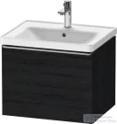 Duravit D-NEO 584x 452 mm-es 1 fiókos függesztett szekrény rozsdamentes acél hatású fogantyúval, 236760XXX mosdóhoz, matt fekete tölgy DE4249070160000