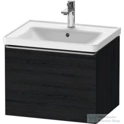   Duravit D-NEO 584x 452 mm-es 1 fiókos függesztett szekrény rozsdamentes acél hatású fogantyúval, 236760XXX mosdóhoz, matt fekete tölgy DE4249070160000