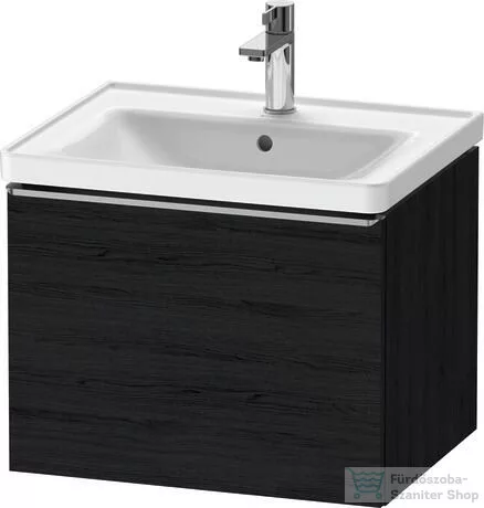 Duravit D-NEO 584x 452 mm-es 1 fiókos függesztett szekrény rozsdamentes acél hatású fogantyúval, 236760XXX mosdóhoz, matt fekete tölgy DE4249070160000