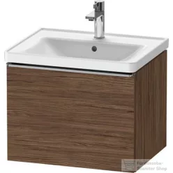   Duravit D-NEO 584x 452 mm-es 1 fiókos függesztett szekrény rozsdamentes acél hatású fogantyúval, 236760XXX mosdóhoz, matt sötét dió DE4249070210000