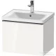 Duravit D-NEO 584x 452 mm-es 1 fiókos függesztett szekrény rozsdamentes acél hatású fogantyúval, 236760XXX mosdóhoz, fényes fehér DE4249070220000