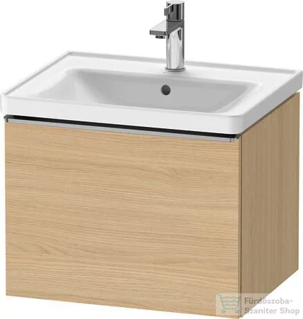 Duravit D-NEO 584x 452 mm-es 1 fiókos függesztett szekrény rozsdamentes acél hatású fogantyúval, 236760XXX mosdóhoz, natúr tölgy DE4249070300000