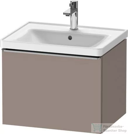 Duravit D-NEO 584x 452 mm-es 1 fiókos függesztett szekrény rozsdamentes acél hatású fogantyúval, 236760XXX mosdóhoz, matt bazalt DE4249070430000