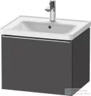 Duravit D-NEO 584x 452 mm-es 1 fiókos függesztett szekrény rozsdamentes acél hatású fogantyúval, 236760XXX mosdóhoz, matt grafit DE4249070490000