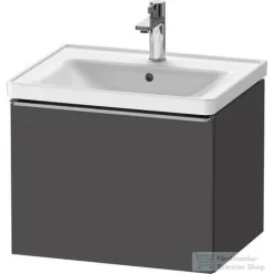   Duravit D-NEO 584x 452 mm-es 1 fiókos függesztett szekrény rozsdamentes acél hatású fogantyúval, 236760XXX mosdóhoz, matt grafit DE4249070490000