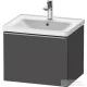 Duravit D-NEO 584x 452 mm-es 1 fiókos függesztett szekrény rozsdamentes acél hatású fogantyúval, 236760XXX mosdóhoz, matt grafit DE4249070490000
