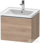 Duravit D-NEO 584x 452 mm-es 1 fiókos függesztett szekrény rozsdamentes acél hatású fogantyúval, 236760XXX mosdóhoz, márványos tölgy DE4249070550000