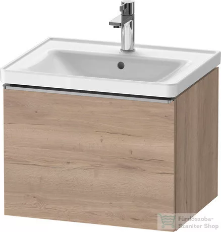 Duravit D-NEO 584x 452 mm-es 1 fiókos függesztett szekrény rozsdamentes acél hatású fogantyúval, 236760XXX mosdóhoz, márványos tölgy DE4249070550000