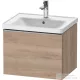 Duravit D-NEO 584x 452 mm-es 1 fiókos függesztett szekrény rozsdamentes acél hatású fogantyúval, 236760XXX mosdóhoz, márványos tölgy DE4249070550000