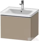 Duravit D-NEO 584x 452 mm-es 1 fiókos függesztett szekrény rozsdamentes acél hatású fogantyúval, 236760XXX mosdóhoz, matt len DE4249070750000