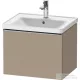 Duravit D-NEO 584x 452 mm-es 1 fiókos függesztett szekrény rozsdamentes acél hatású fogantyúval, 236760XXX mosdóhoz, matt len DE4249070750000