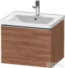 Duravit D-NEO 584x 452 mm-es 1 fiókos függesztett szekrény rozsdamentes acél hatású fogantyúval, 236760XXX mosdóhoz, matt dió DE4249070790000