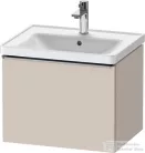 Duravit D-NEO 584x 452 mm-es 1 fiókos függesztett szekrény rozsdamentes acél hatású fogantyúval, 236760XXX mosdóhoz, matt taupe DE4249070910000