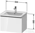 Duravit D-NEO 634 x 452 mm-es 1 fiókós függesztett szekrény 236765XXX mosdóhoz,White High Gloss Decor DE425402222
